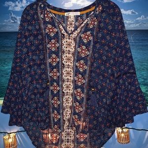 Boho thin silk shirt